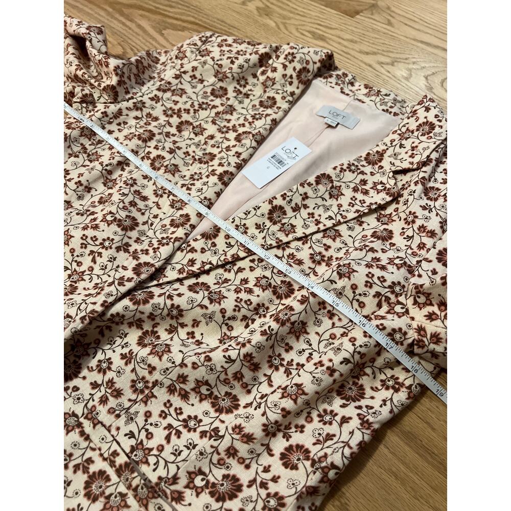 New with Tags LOFT Floral Print Linen Blend Blazer - Picture 4 of 7